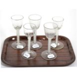 Five air twist wine glasses