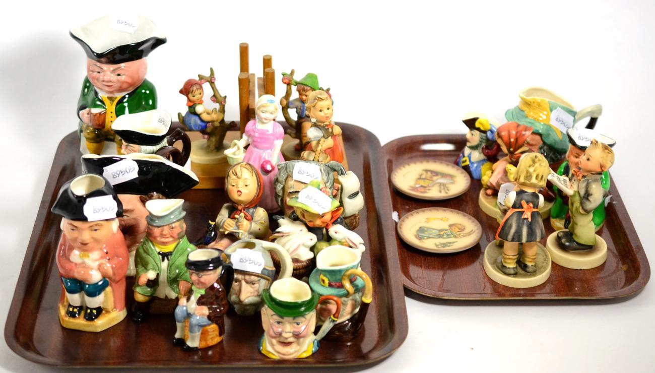 A collection of Hummel figures; character jugs including Sylvac; a Royal Doulton ' Tinkle Bell'