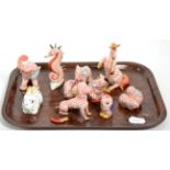 A group of eleven Herend porcelain animal models