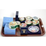 A collection of Wedgwood Twelve Day of Christmas boxes; two Royal Worcester Christmas Tales,