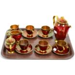 Carlton ware ''Rouge Royale'' coffee set