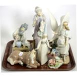 Seven various Lladro figures and models