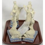 A group of Wedgwood collectables including a pair of limited edition Jasper ware dolphin form