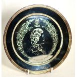 A Queen Elizabeth II Silver Jubilee plate, London 1977, engraved with a portrait after Pietro