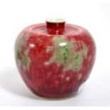 A Chinese apple-form vase, bearing Kangxi marks