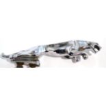 A Chrome Plated Car Mascot in the form of a Leaping Jaguar, two metal fixing bolts to the underside,