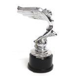 A 1930s Triumph on the World Chrome Car Mascot, modelled as a stylised nude female, mounted on a