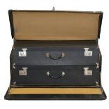 A 1920/30s Brooks Automobile Case, the outer case with hinged lid and fall front with chrome