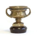 A Rare 1920s Brass Car Mascot in the form of The Warwick Vase from Warwick Castle, the base