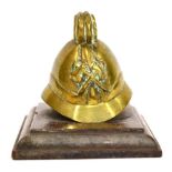 A Rare 1920s Accessory Mascot in the form of a Brass Fireman's Helmet, French, removed from a