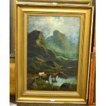 An oil painting of Highland cattle, signed Colin Craven