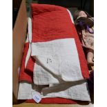 Red and white basket quilt