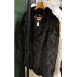 Femina Furs dark brown chevron mink jacket 18'' bust, 17'' underarm to cuff, 26'' shoulder to hem