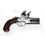 An Early 19th Century Over and Under Tap Action Flintlock Pistol, by Spencer, London, with 4.3 cm