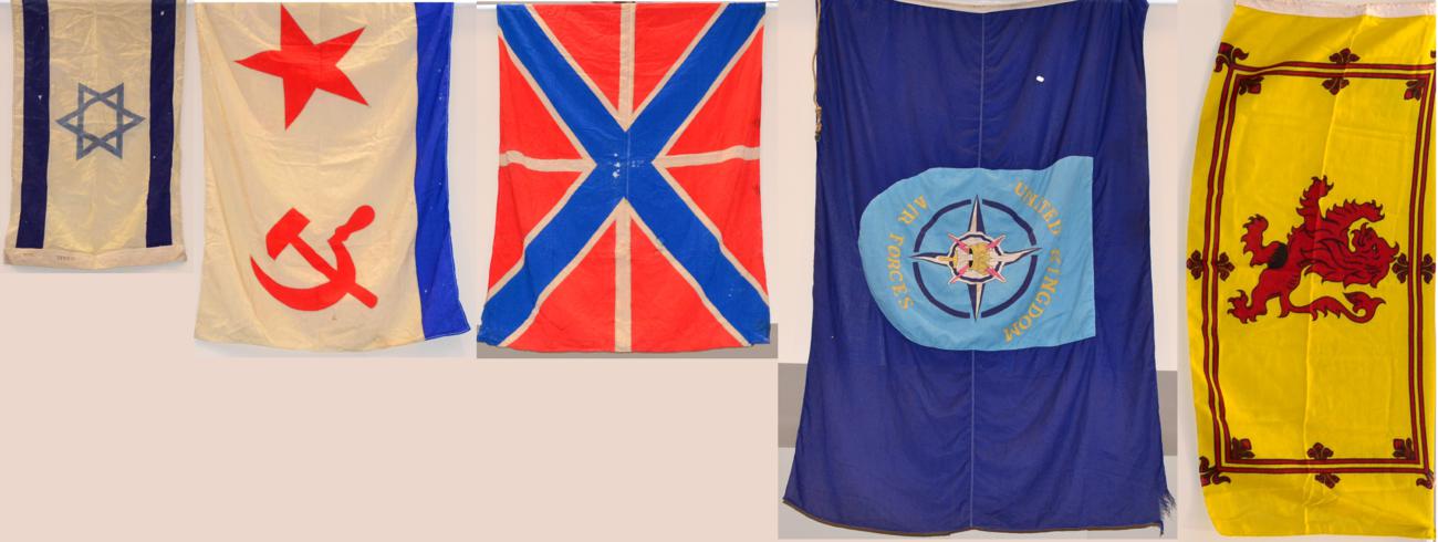 A Collection of Five Flags, comprising United Kingdom Air Forces (NATO), 244 cm by 164 cm;