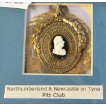 A 19th Century Pitt Club Member's Medallion, centrally with a glass portrait cameo of William Pitt