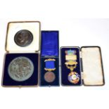 A Poor Law Examination Award of Merit Cast Bronze Medallion, to Charles Purser Richards, 1929,