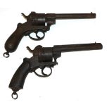 A 19th Century Continental Six-Shot Pinfire Revolver, with 16 cm circular section barrel, foliate-