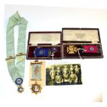 Royal Antedeluvian Order of Buffaloes Interest: a 9ct gold and enamel Order of Merit and Honour of