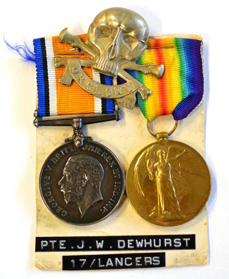 A First World War Pair, awarded to GS-24426 PTE. J.W. DEWHURST, 17-LRS., comprising British War