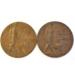 Two First World War Cast Bronze Memorial Plaques, respectively to LEONARD WHITAKER FOSTER, with