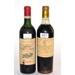 Chateau Pontet-Canet 1961, Pauillac; Chateau Lafurie Peyraguey 1953, Sauternes (two bottles) U: