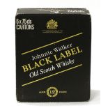 Johnnie Walker Black Label, an unsealed case of six bottle in cartons, 75cl (1980's), 40% (six