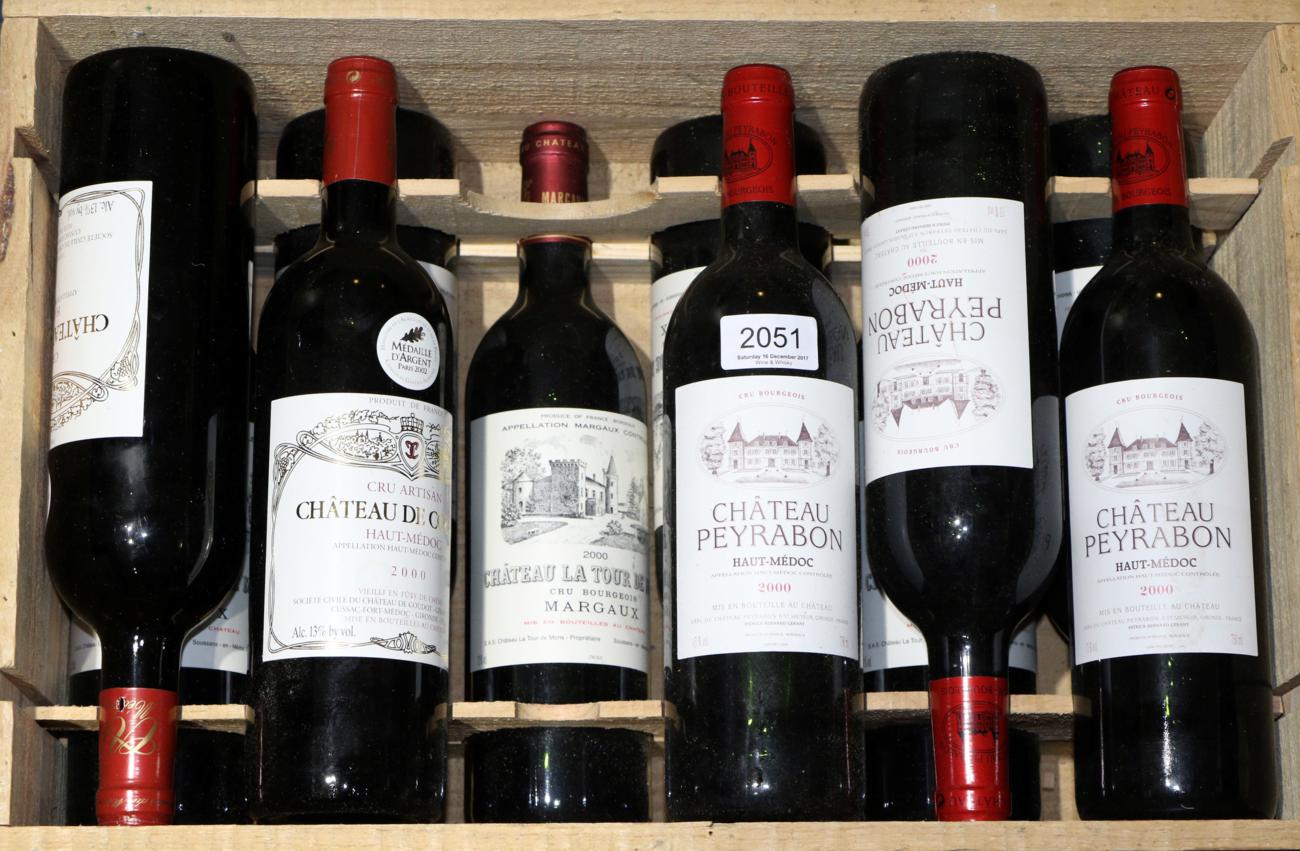 Chateau Peyrabon 2000, Haut-Medoc (x3); Chateau La Tour de Mons 2000, Margaux (x6); Chateau de