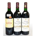 Pavillon Rouge du Chateau Margaux 1990, Margaux; Chateau Prieure-Lichine 1990, Margaux (x2) (three