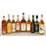 A Mixed Parcel of Whisky Including: Johnnie Walker; Old Farm; Highland Bird; John Barr (nine