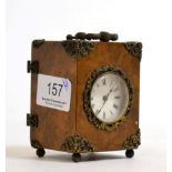 An English metal mounted walnut veneered travelling carriage timepiece