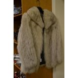 Silver fox ribbed fur jacket