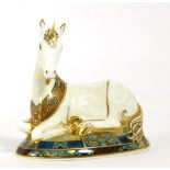 Royal Crown Derby Imari paperweight; Unicorn No. 287 (with certificate and gold stopper)Good