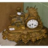 A gilt ornate clock