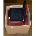 A quantity of coin collectors boxes and other cases