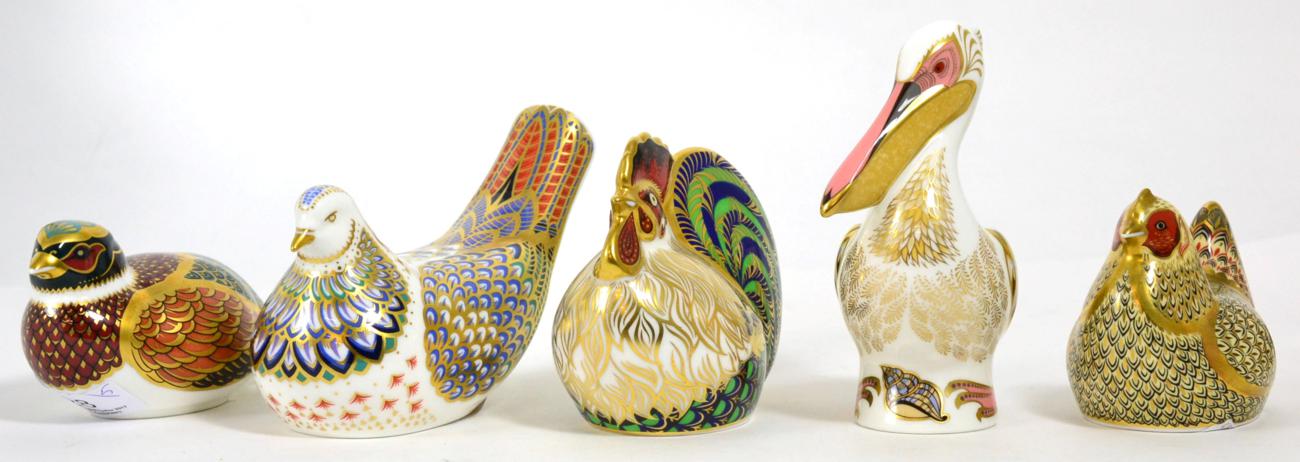 Royal Crown Derby Imari paperweights; Farmyard Cockerel No. 4,205/5000 (with certificate),