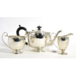 A three piece silver tea service, Birmingham 1927, 23.5ozt