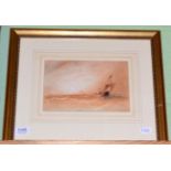 A watercolour seascape scene, signed H B Carter