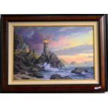 After Thomas Kinkade (American 1958-2012), limited edition canvas prints with hand embellished