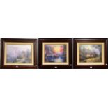 After Thomas Kinkade (American 1958-2012), limited edition canvas prints with hand embellished