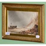 A watercolour coastal seascape, signed H B Carter