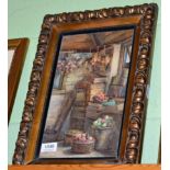 A watercolour signed Hilda Mary Wilson, depicting an interior scene with fruit baskets