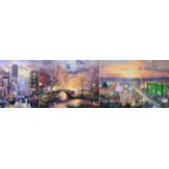 After Thomas Kinkade (American 1958-2012), limited edition canvas prints with hand embellished