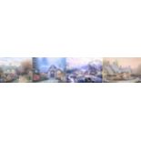 After Thomas Kinkade (American 1958-2012), limited edition canvas prints with hand embellished