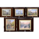 After Thomas Kinkade (American 1958-2012), limited edition canvas prints with hand embellished