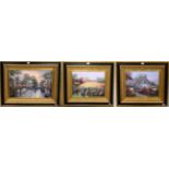 After Thomas Kinkade (American 1958-2012), limited edition canvas prints with hand embellished