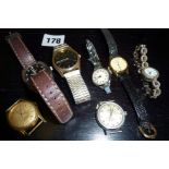 Collection of men's & ladies vintage wrist watches, makers include Timex & Tissot