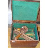 Tool box of chisels, and a mallet