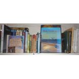 Shelf of assorted books including "Southwold-an earthly paradise" an illustrated biography of