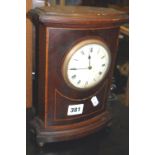 Small Edwardian inlaid mahogany mantle clock with French movement